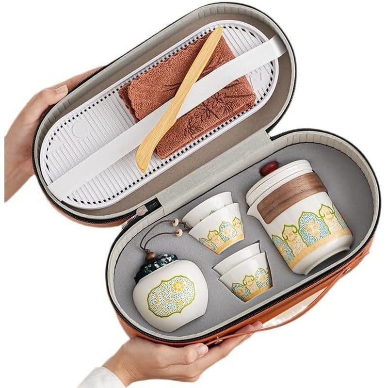 Novo Conjunto De Bule De Chá De Cerâmica Para Viagem Kung Fu Chinês