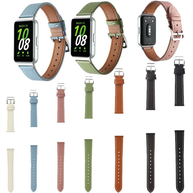 Bracelete De Couro Fashion Leather Strap Para Relógio Samsung Galaxy Fit 3 Band Acessórios De Pulseira