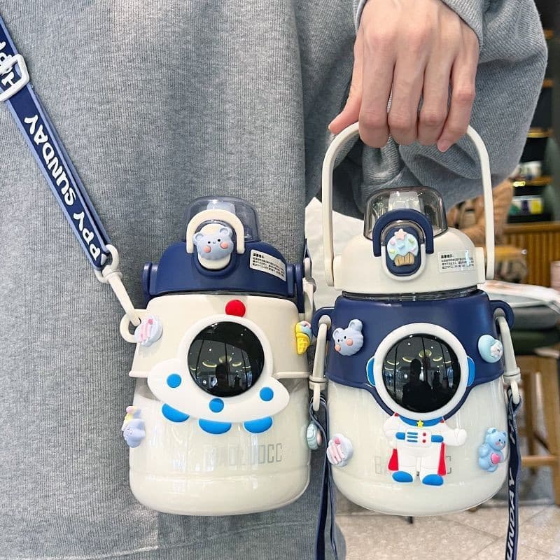 Astronauta garrafa de água de plástico bonito grande capacidade crianças copo de água de alto valor estudante menino esp