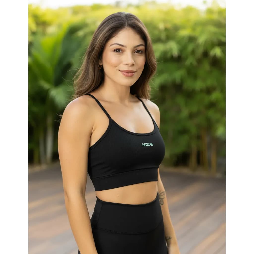 Kit 2 Top Feminino Topper Cropped Alça Fina Alta Sustentação Fitness Academia Legging Regata
