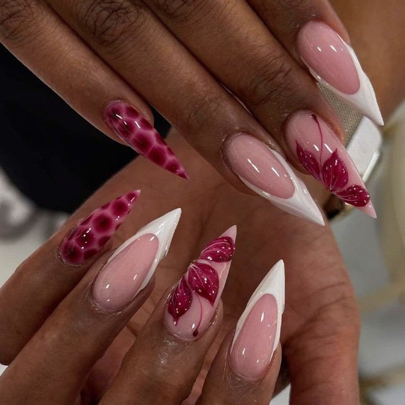 Unhas longas vestíveis, High-End, pontas longas, francesas, simples, moda, unhas falsas, Manicure
