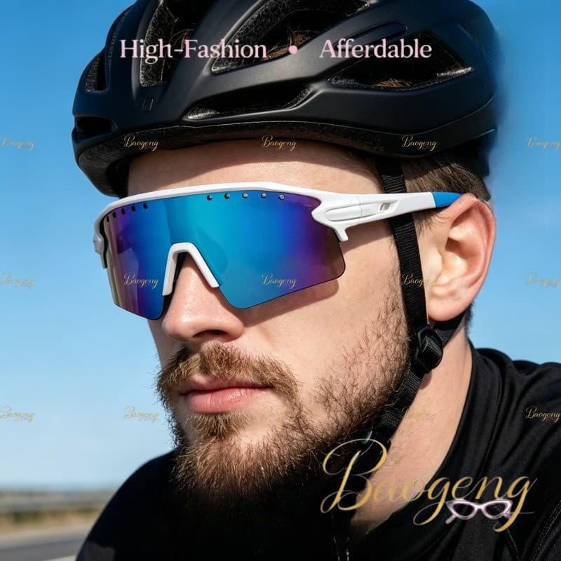 (BAOGENG) Nova Chegada Semi-Sem Aro Caminhada Corrida Aero Ciclismo Estilo Esportivo Proteção UV Lente HD Óculos De Sol