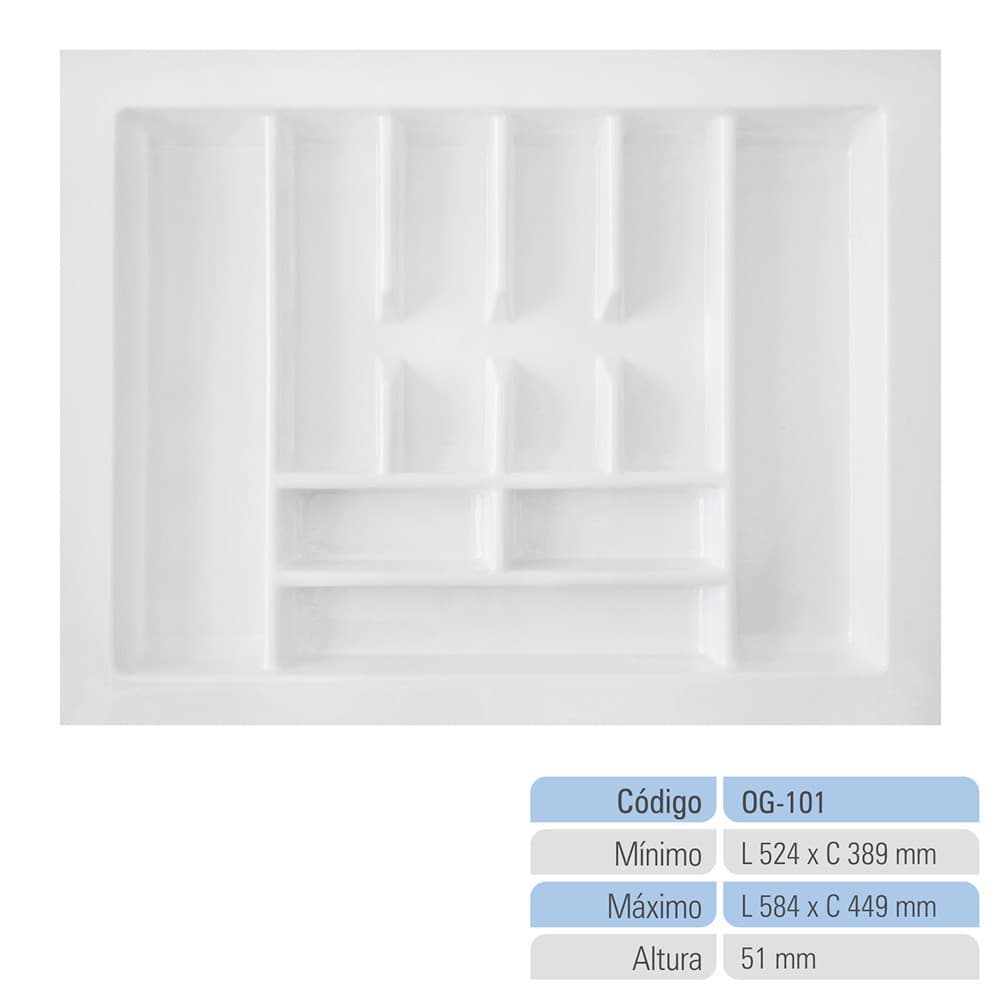 Organizador de Gaveta Porta Talheres Divisor de Talheres Organizador de Cozinha Og-101