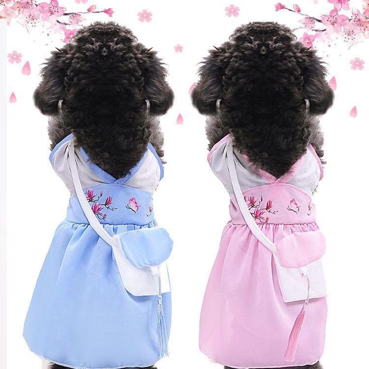 Bolsa de ombro Chiffon primavera verão saia antiga animal de estimação bonito gato cão leve roupas de duas pernas saia s