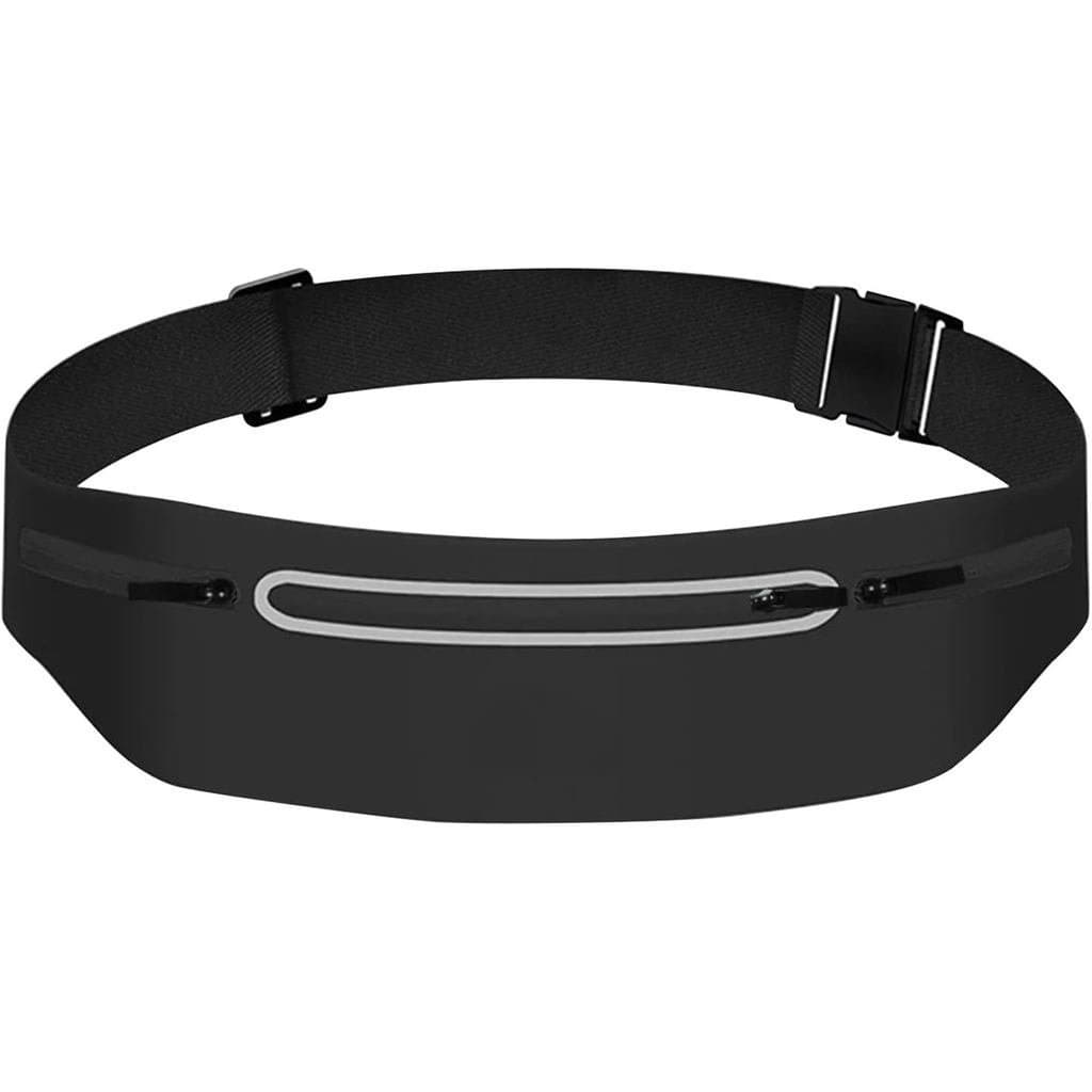 Cinto de corrida com 3 bolsos, bolsa de cintura unissex ajustável à prova de suor, suporte para celular leve e reflexivo