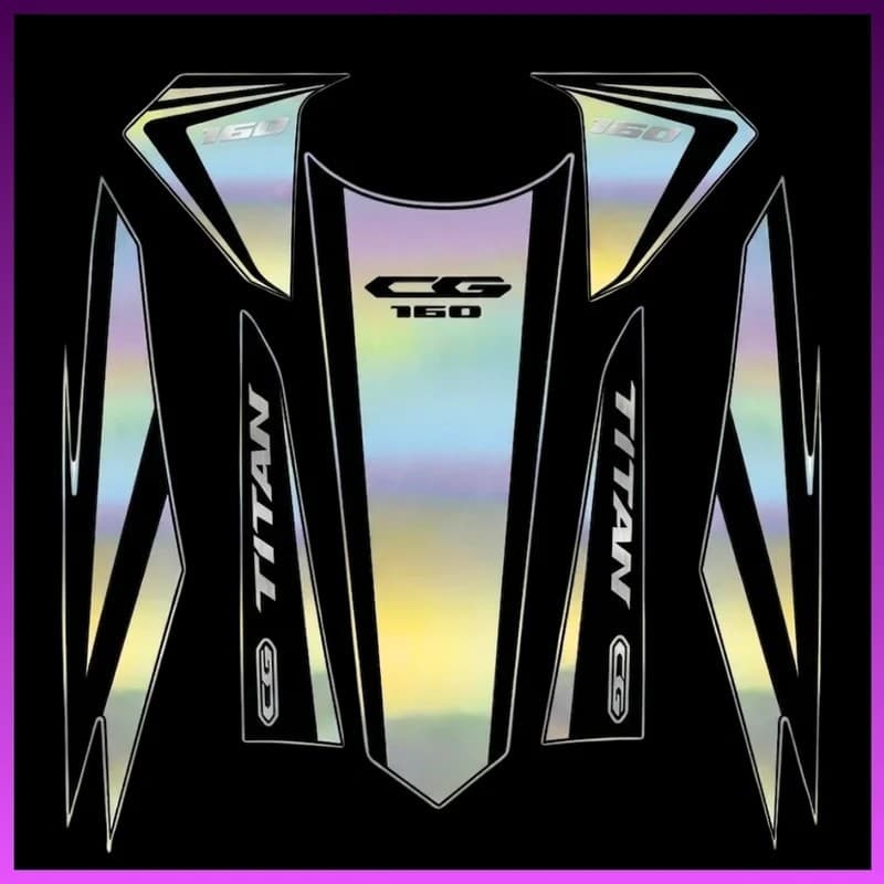 Adesivo Faixa Titan 160 2016/2017 Holográfico Alto Brilho Premium