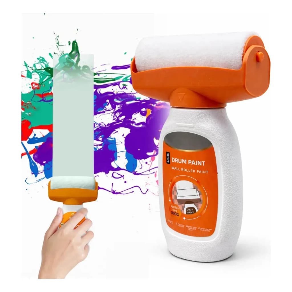 Rolo De Pintura Para Parede Portátil Com Tinta Integrada