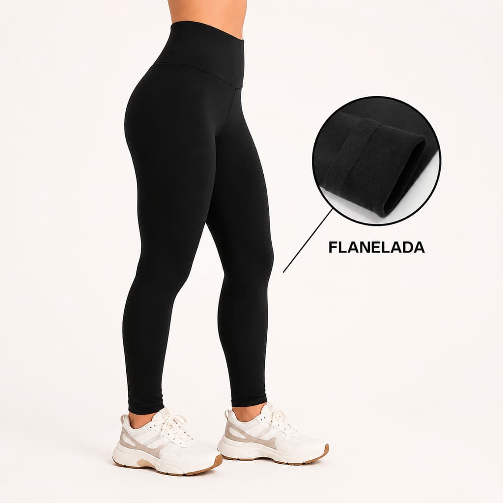 Legging Flanelada Grossa Calça Leg Peluciada Forrada Por Dentro Costura Reforçada Calça Térmica calça academia fitness