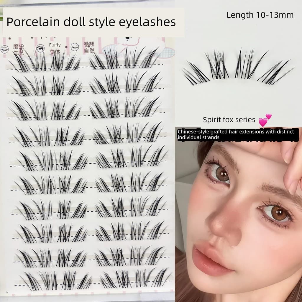 Cílios volumosos Cílios postiços 3D Extensão de cílios cômicos Air Blossom!Boneca de porcelana postiços fe