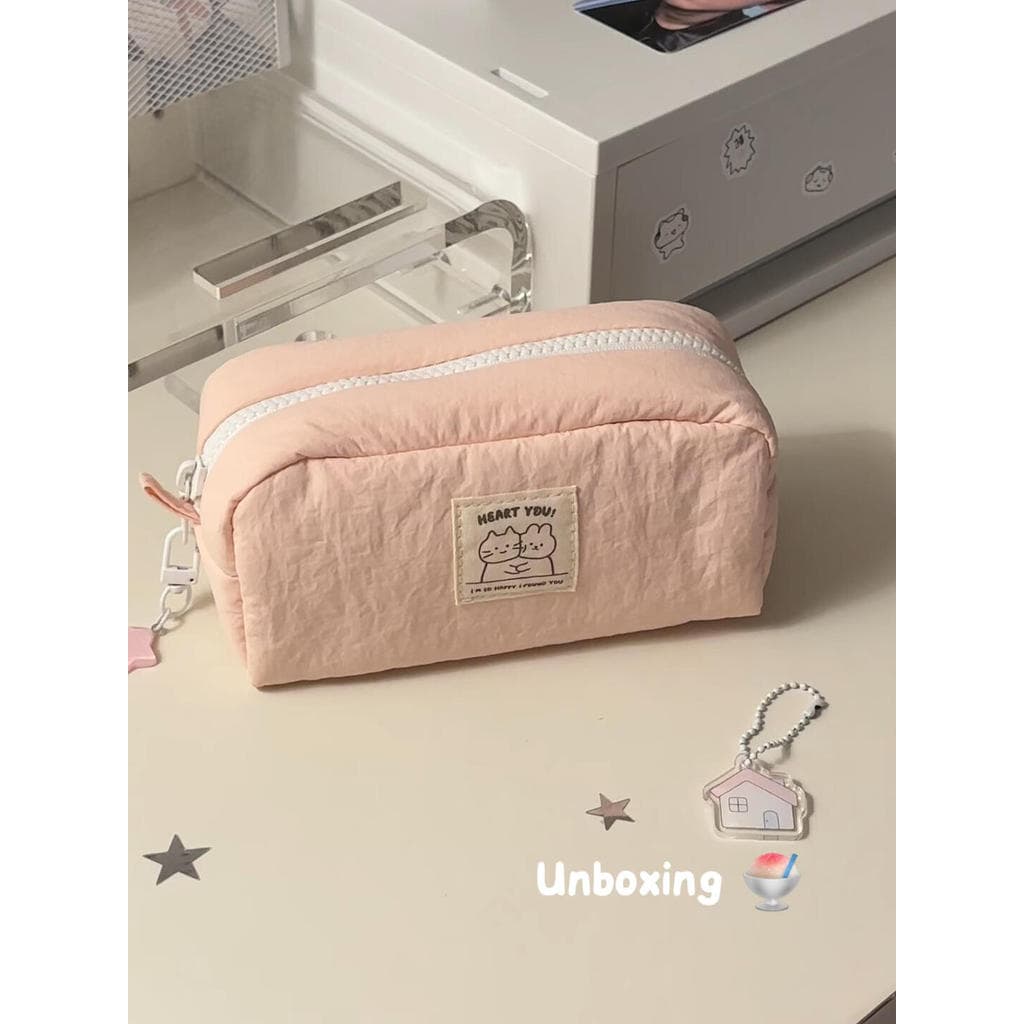 Estojo de lápis de alto valor estilo ins caixa de lápis nicho não-colisão caixa de papelaria simples meninas de grande c