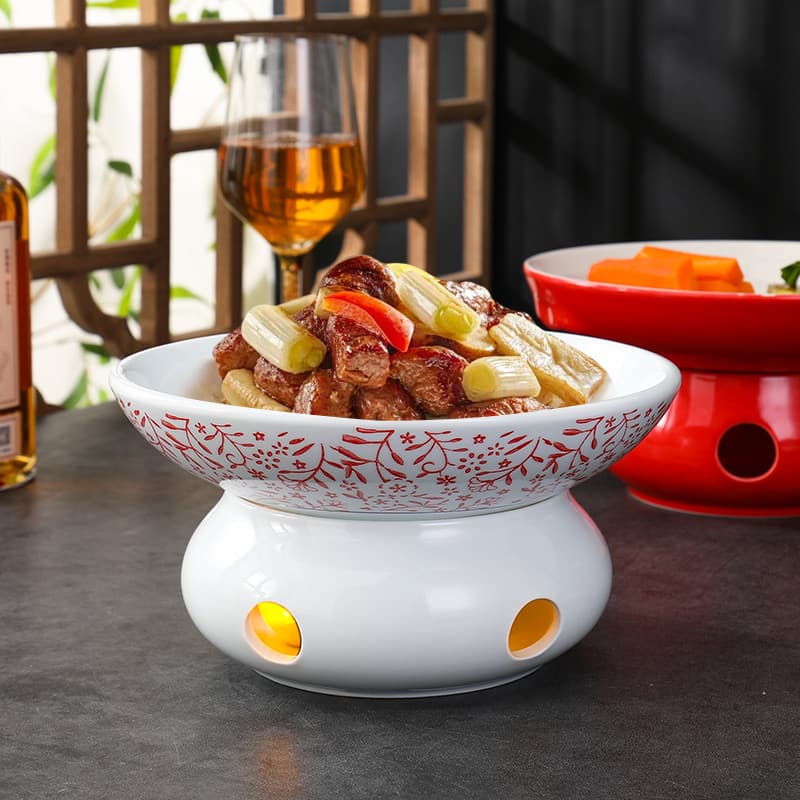 Hotel comercial pequeno wok utensílios de mesa cerâmica criativo fogão aberto pote seco aquecimento redondo wok placa ve