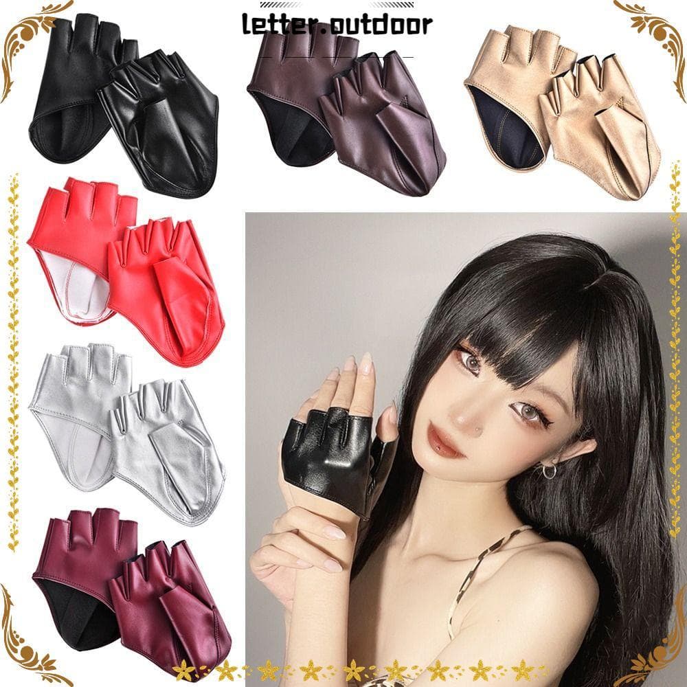 LO PU Luvas De Couro Moda Dança Mulheres Homens Cosplay Mittens