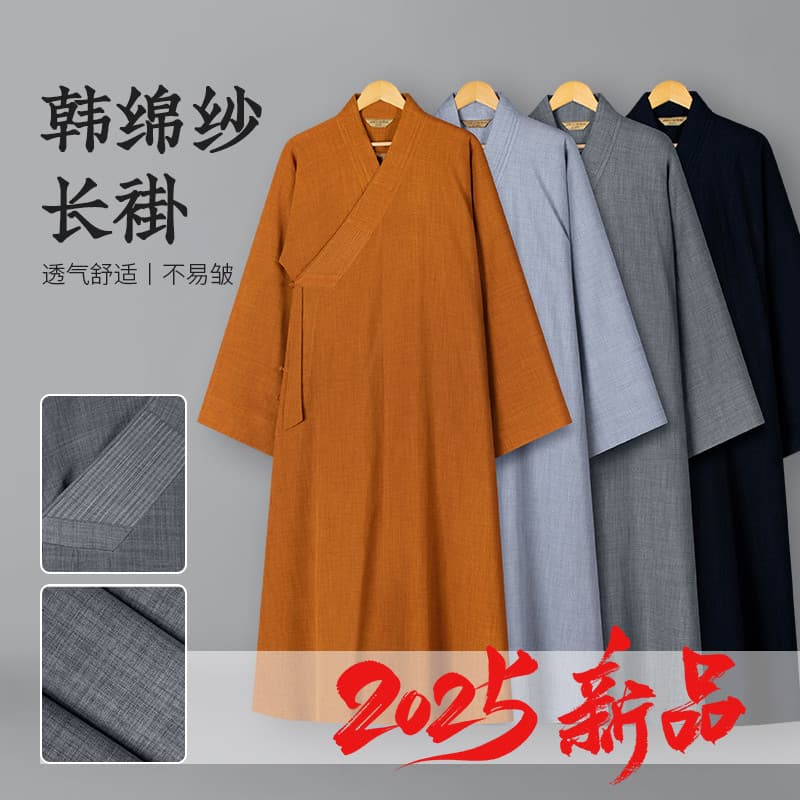 Xiangren monge roupas 2025 novo estilo casaco longo primavera verão outono casaco fino respirável Anti-rugas monge Pichu