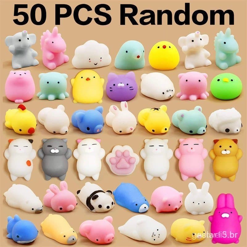 50-5PCS Mochi Squishies Kawaii Anima Brinquedos Squishy para Crianças Bola Antiestresse Brinquedos de Apertar para Festa
