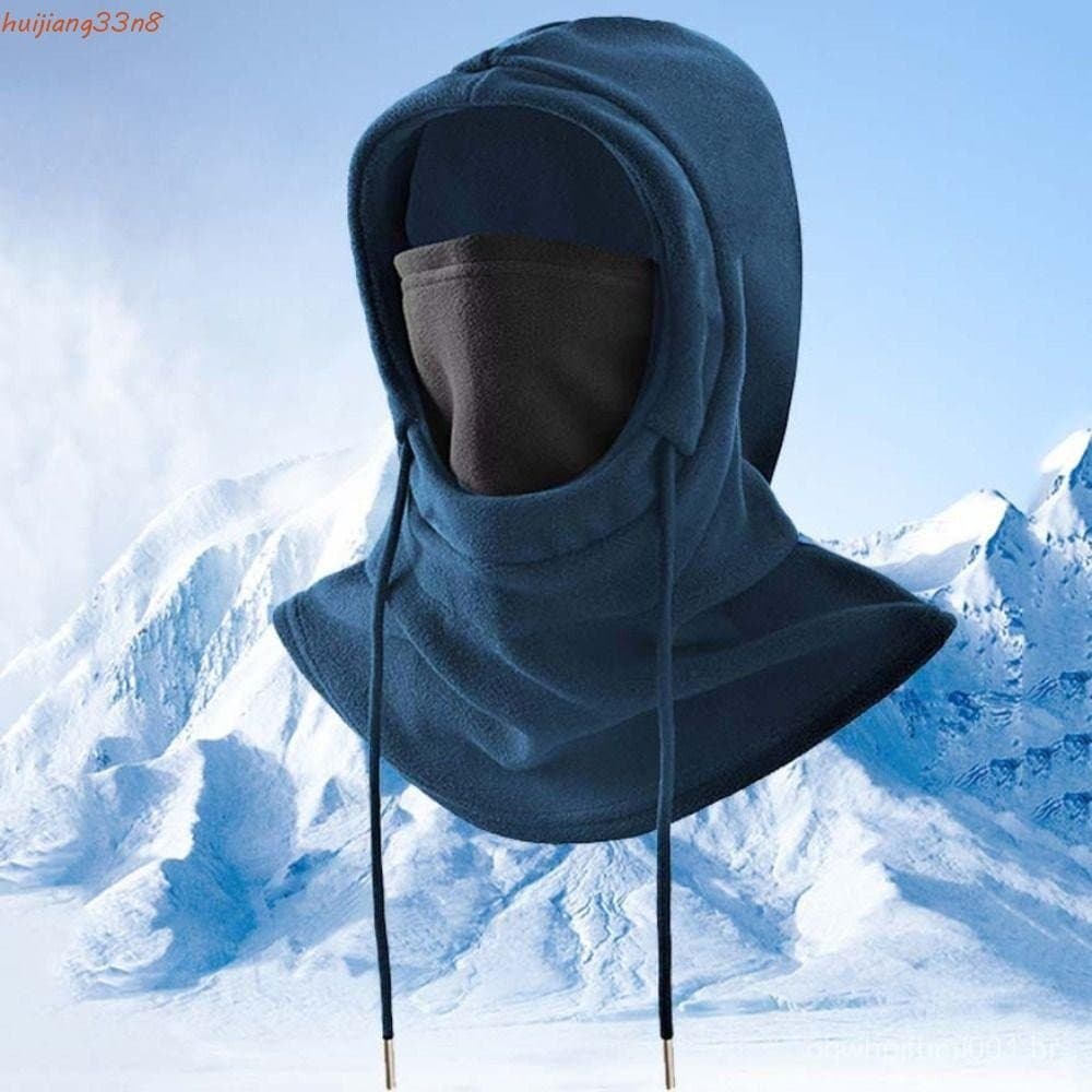 Chapéu Balaclava De Lã HUIJIANG , Gorros Térmicos Com Capuz Para Máscaras Cordão , Boné Pulôver Quente À Prova De Frio