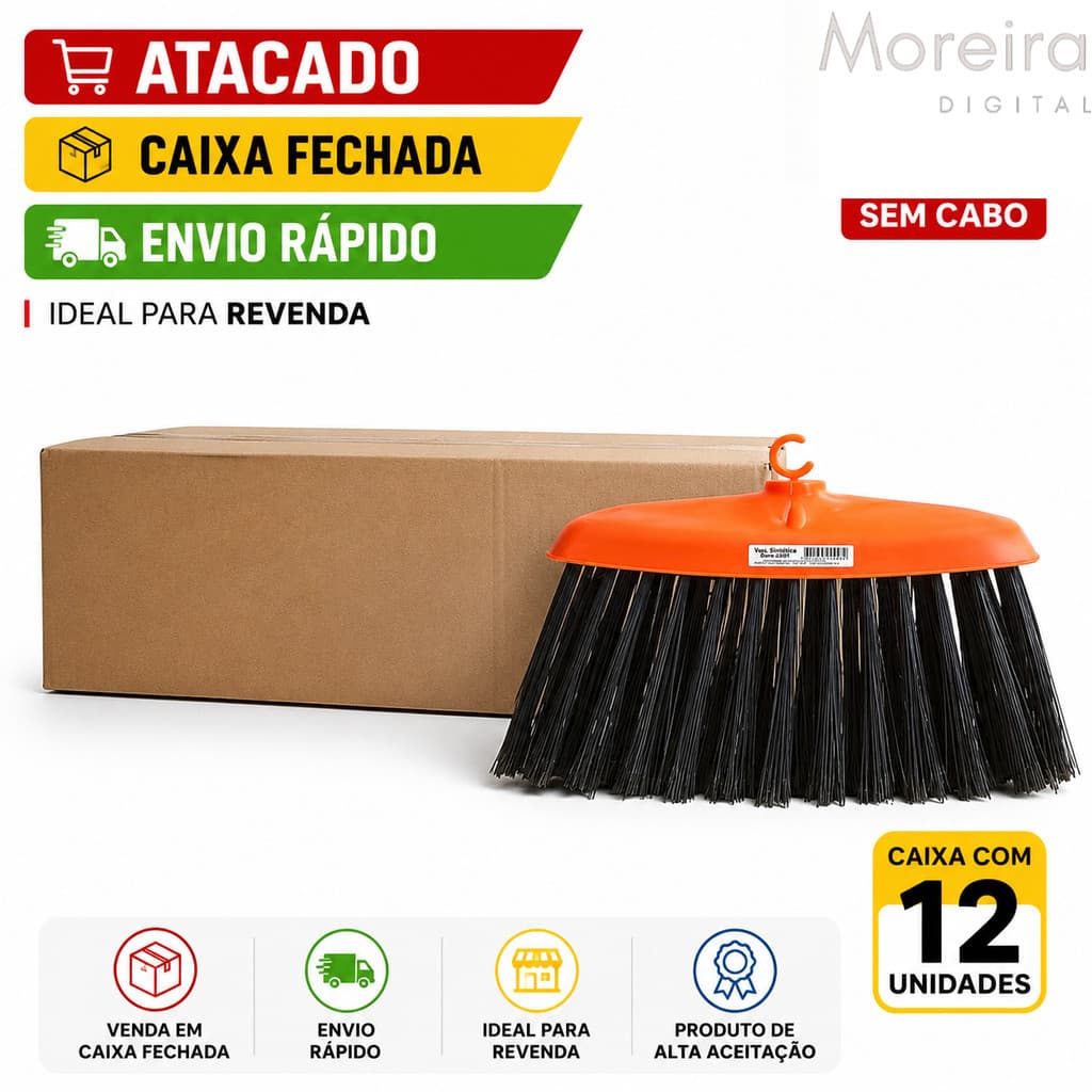 Caixa Com 12 Vassouras Condor Sem Cabo Atacado Original Direto da Fábrica
