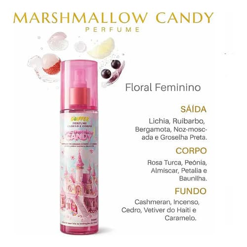 Perfume Cabelo E Corpo Marshmallow Candy Coiffer 200ml