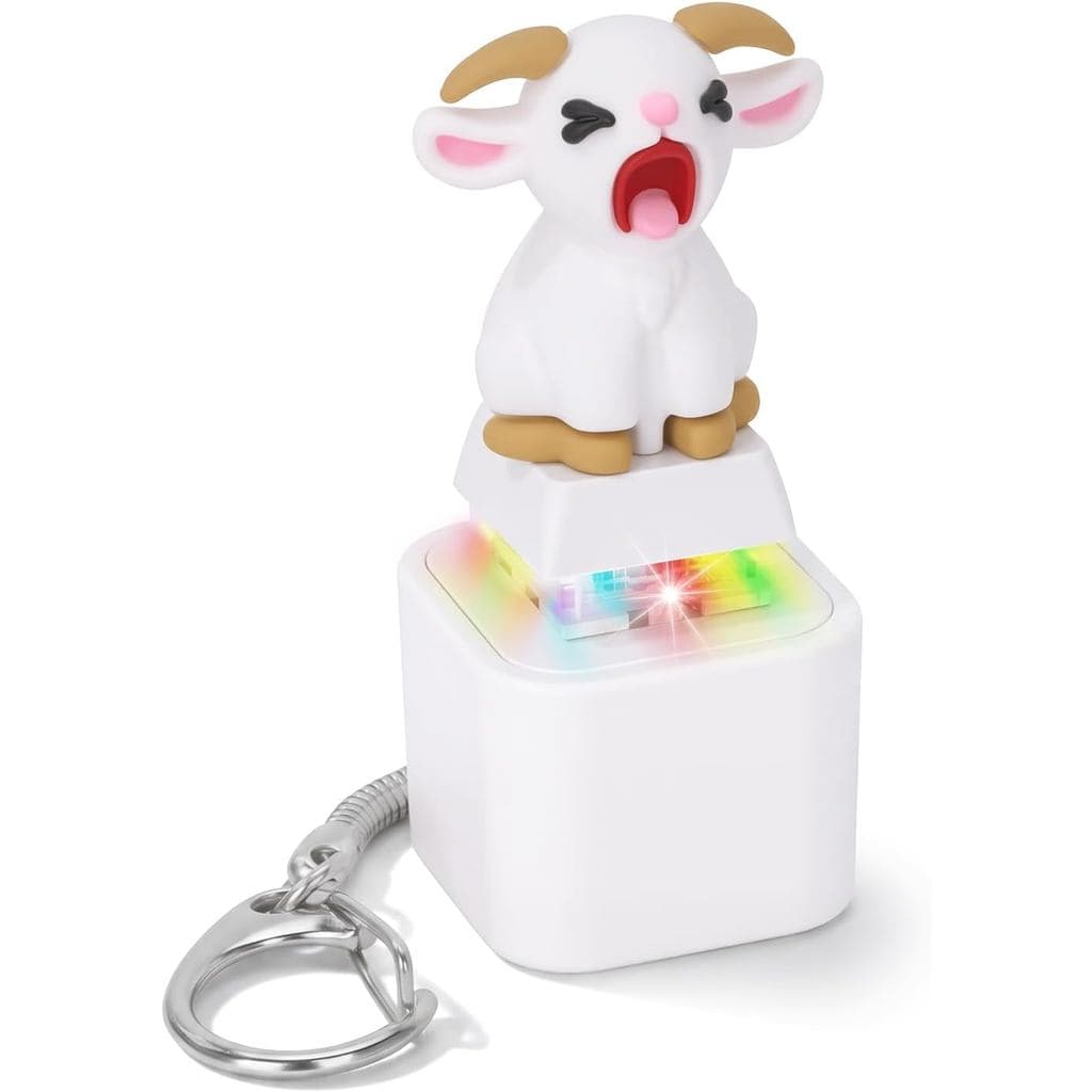Squeaking Goat Keyboard Fidget Toys Para Adultos Teclado Recarregável Clicker Chaveiro Com Som De Grito E Luz LED Presen