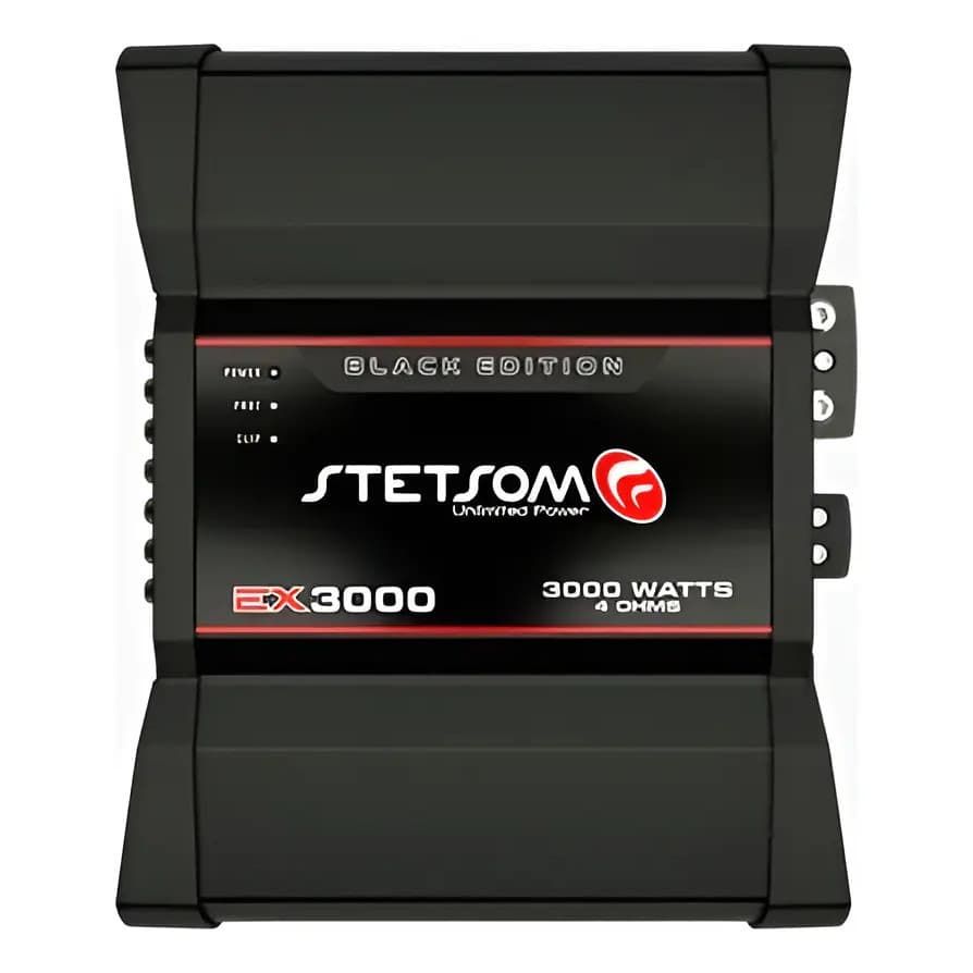 Módulo Amplificador Stetsom EX3000 Black Edition 3000W 4 Ohms Mono Original Som Automotivo Subwofer