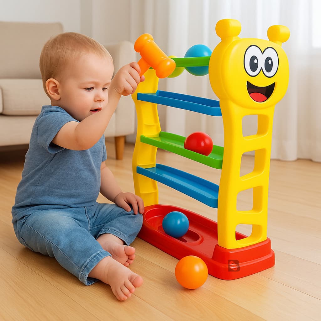 Brinquedo Educativo Infantil Bate Martelo com Bolinhas – Musical, Colorido, Coordenação Motora +12M