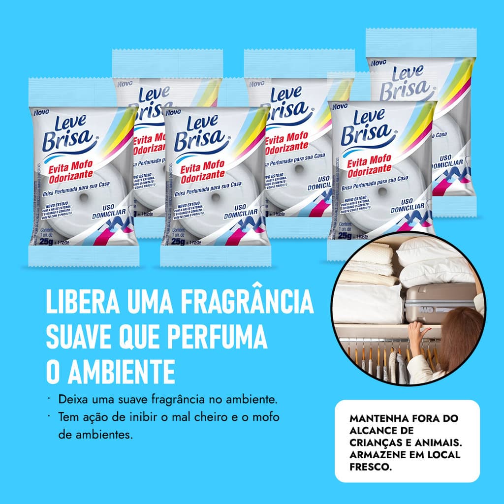 Pedra Evita Mofo 25g – Cartela com 6 Unidades para Guarda-Roupas, Closets e Ambientes Protegidos