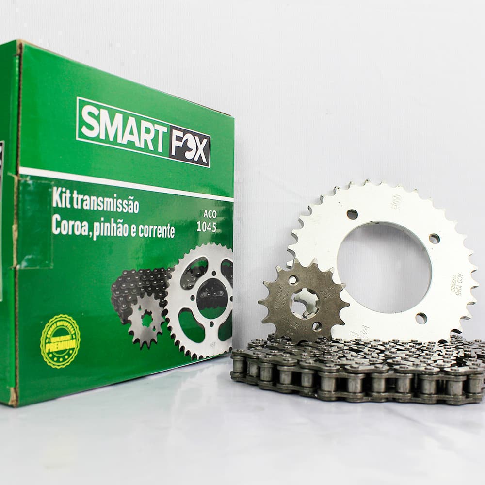 Kit Relação Transmissão Moto Biz 100 Anos 2013 a 2015 Smart Fox