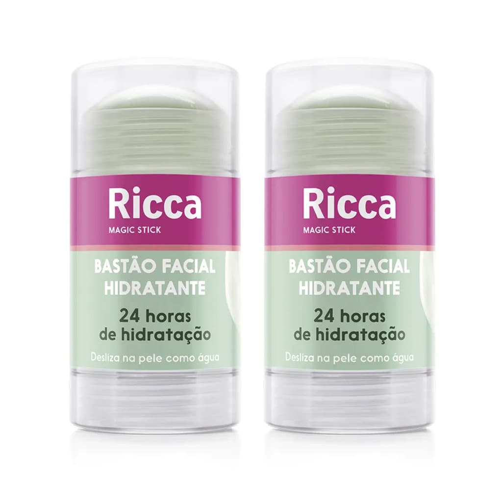 Kit 2 Bastao Facial Hidratante Ricca Magic Stick – Hidratação por 24h 30g