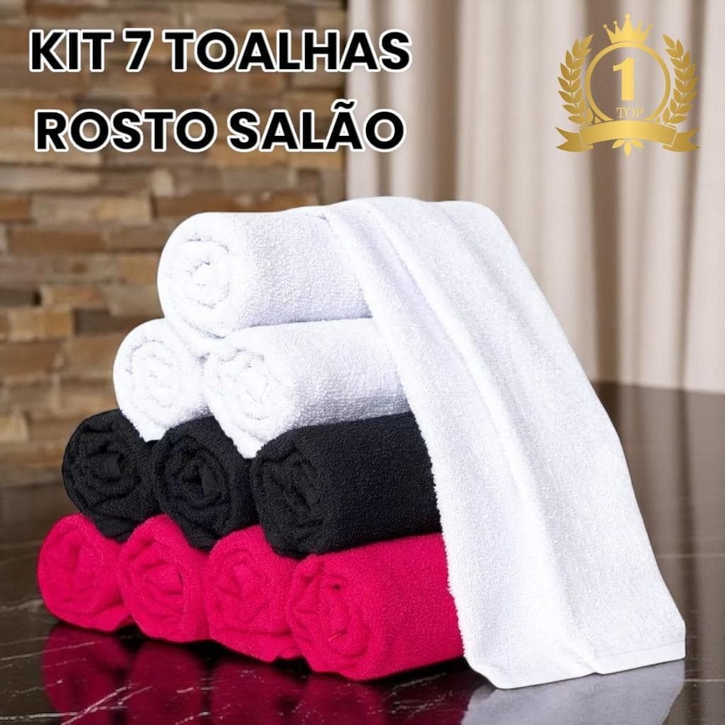 Kit 7 Toalhas Rosto Para Salão, Barbearia e Manicure Grossas Trip 40x70cm