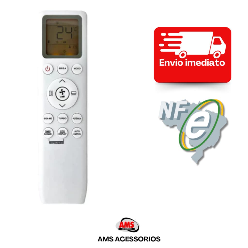 Controle Remoto Para Ar Condicionado Tcl Inverte Quente Frio Elite Series A1 A2