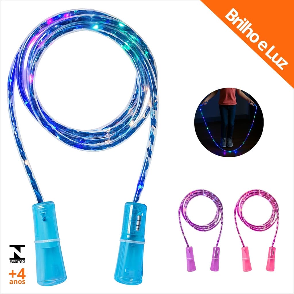 Pula Corda Infantil Brilho E Luz Brinquedo Plastico
