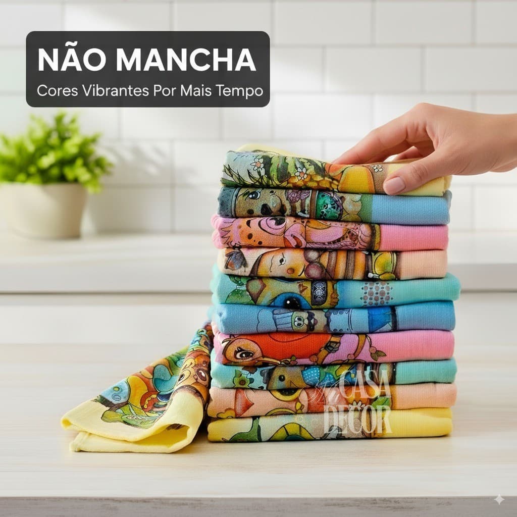 Kit 10 Panos de Prato BARATO 100% Algodão (Opção Kit 5)