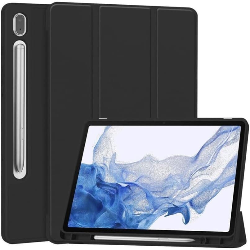 Capa de Samsung Tab S7FE/S7plus/S8plus - com suporte para caneta Suporte Ajustável e Alta Proteção”
