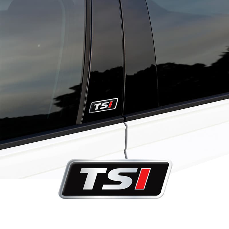 Par Emblemas TSI Alto Relevo VW Golf Up Polo Coluna 4,5x1,6