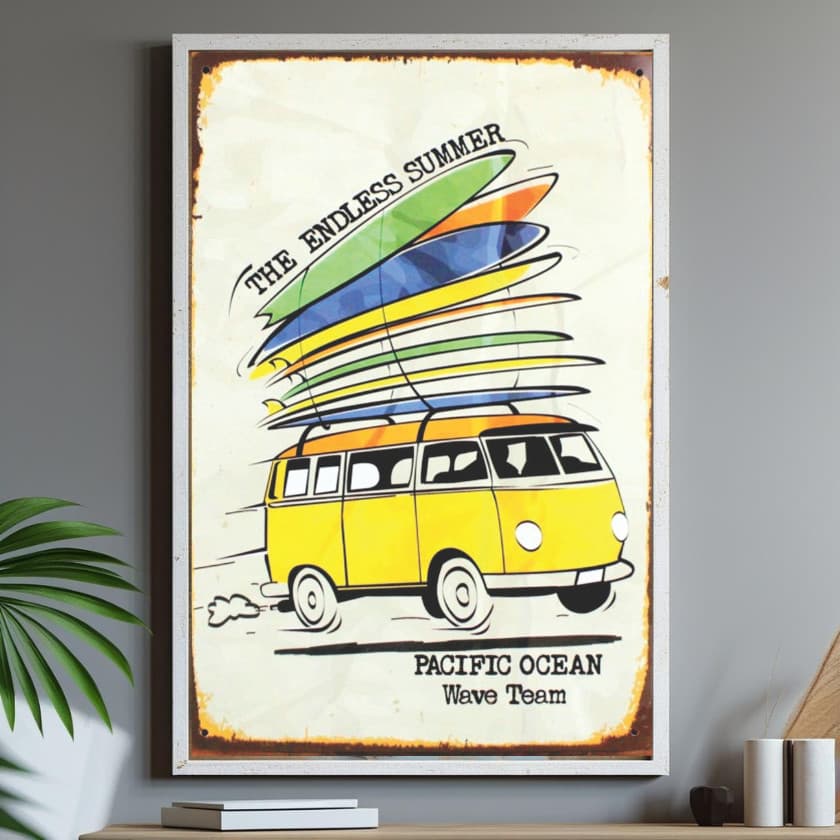 Quadro Decorativo Kombi Surf Prancha Verão Sala Ambiente