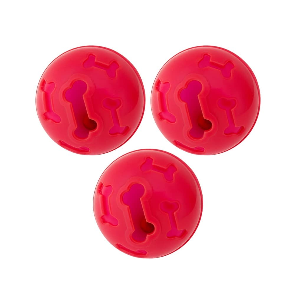 Kit 3 Bola Petisco Interativo Pink Neon 7x6cm Livre de BPA Pet
