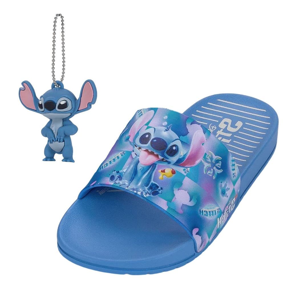 Chinelo Slide Infantil Menina Facil Calce Disney Stitch
