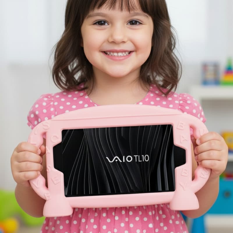 Kit Capa Infantil De Silicone Para Tablet Vaio Tl10+película
