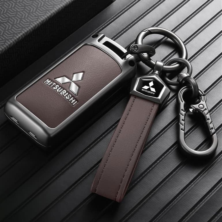 Capa de Chave de Couro para Mitsubishi, Carro, ASX LANCER Pajero Sport Outlander Eclipse Cross, Acessórios de Interior L