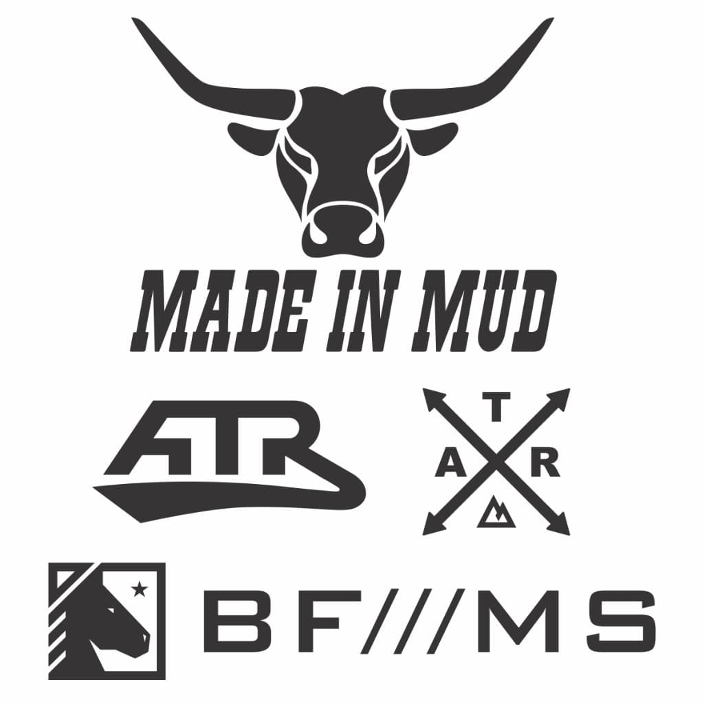 Kit 4 Adesivos Made In Mud Bf///ms Atr Adesivo Automotivo P/ Pickup