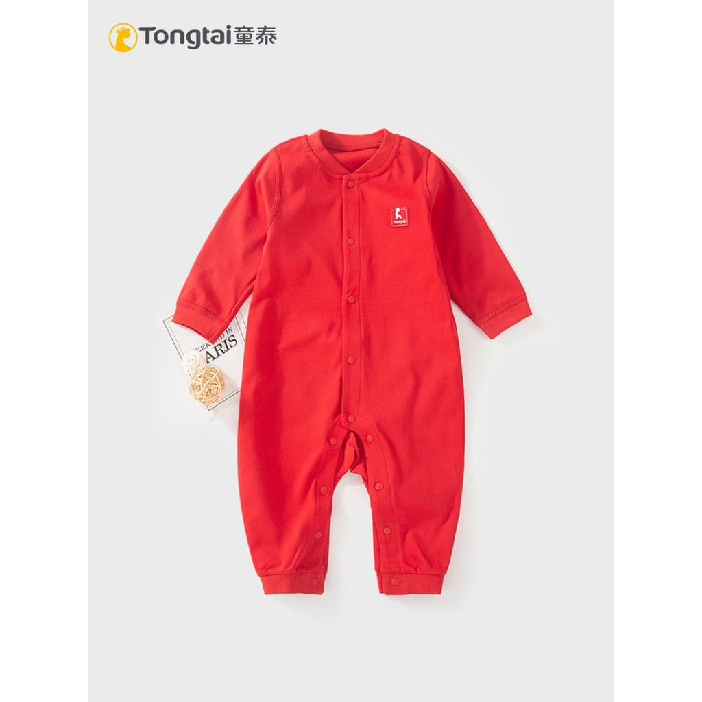 Tongtai bebê grande vermelho festivo macacão das mulheres dos homens bebê puro algodão roupa interior quatro estações fe