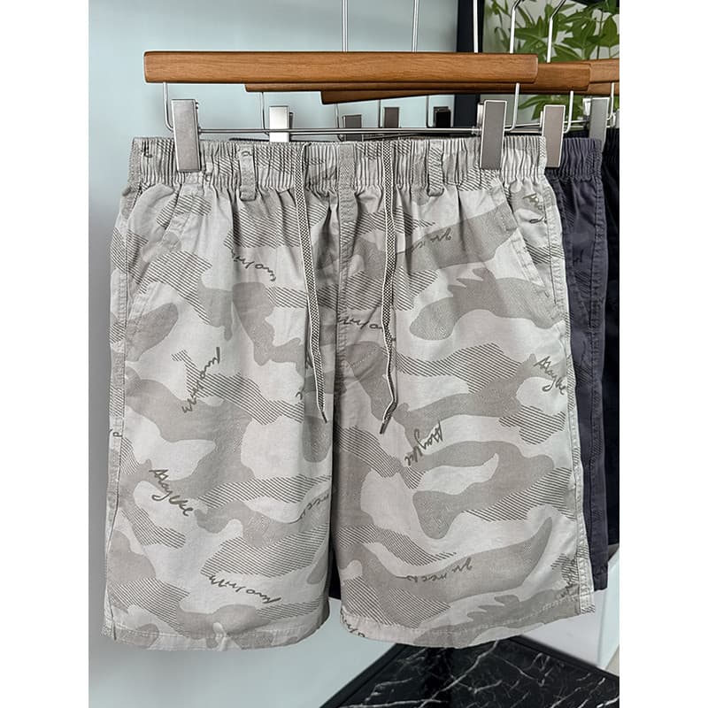 2026 novo estilo All-Match simples confortável verão camuflagem Shorts masculino Casual calças de cinco pontos cintura e