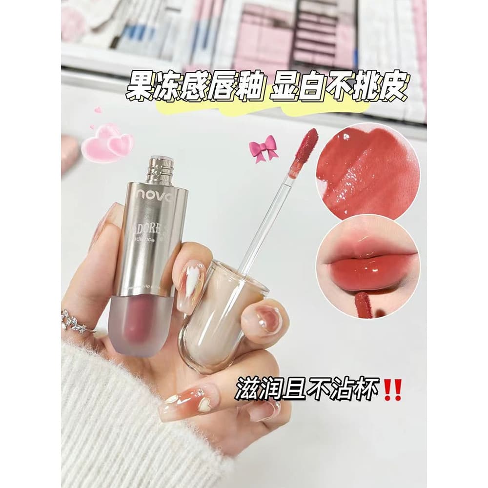 NOVO hidratante translúcido brilho de água esmalte labial superfície de espelho de vidro sem maquiagem luz maquiagem cor