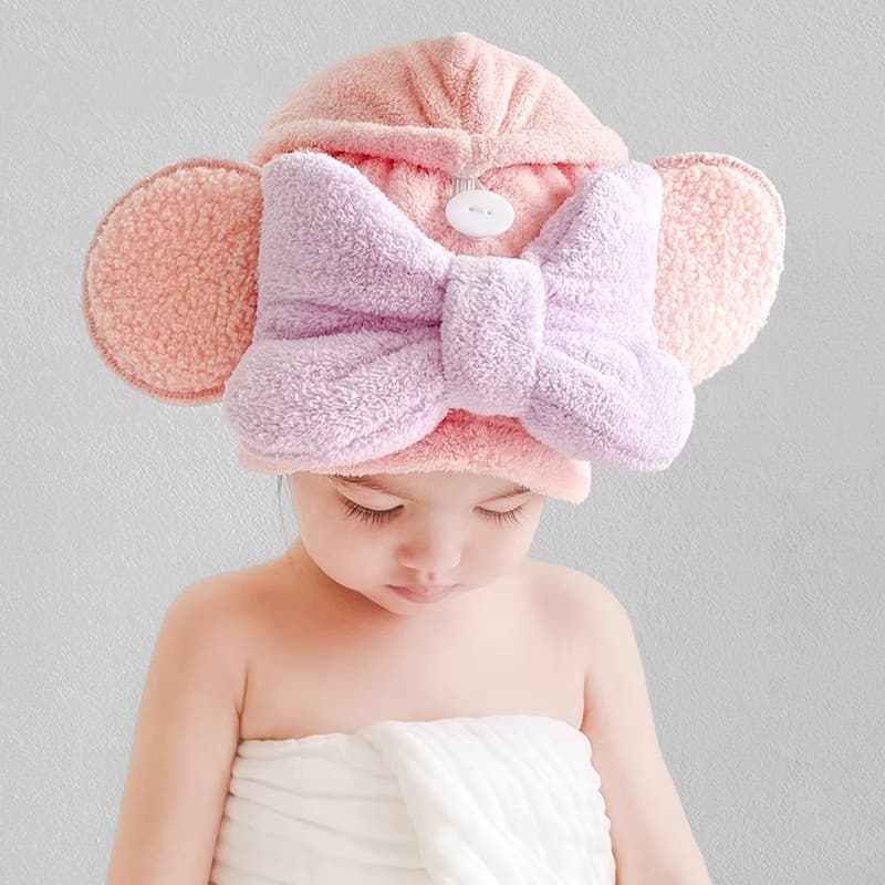 Crianças touca de secagem de cabelo feminino Super absorvente de secagem rápida touca de banho toalha de cabelo do bebê