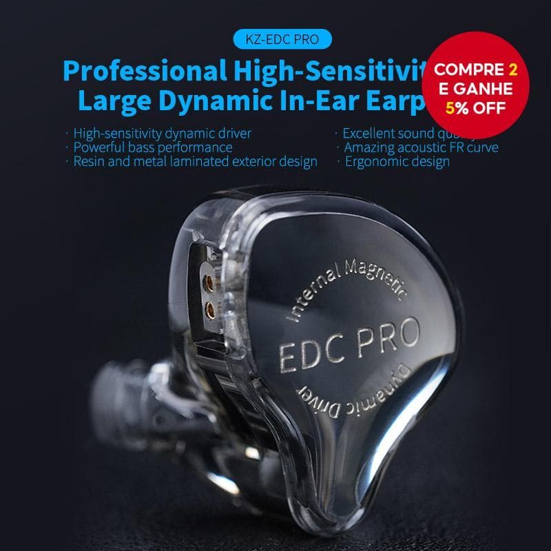 KZ EDC PRO fones de ouvido intra-auriculares single-action HIFI com fio de alta qualidade nível de entrada música jogo