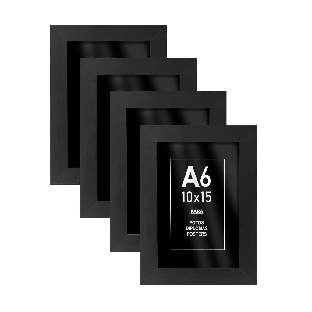 Kit 4 Porta Retratos 10x15 Quadros A6 Com Vidro Ou Acetato Molduras para quadros Molduras para fotos