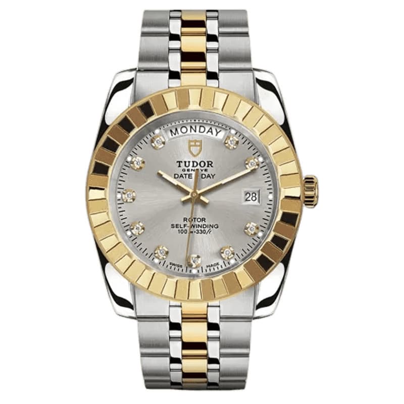 Tudor Classic Series Relógio Mecânico Masculino 41mm18K Ouro Entre Ouro Diamantes Originais À Prova D 'Água Luminoso M23
