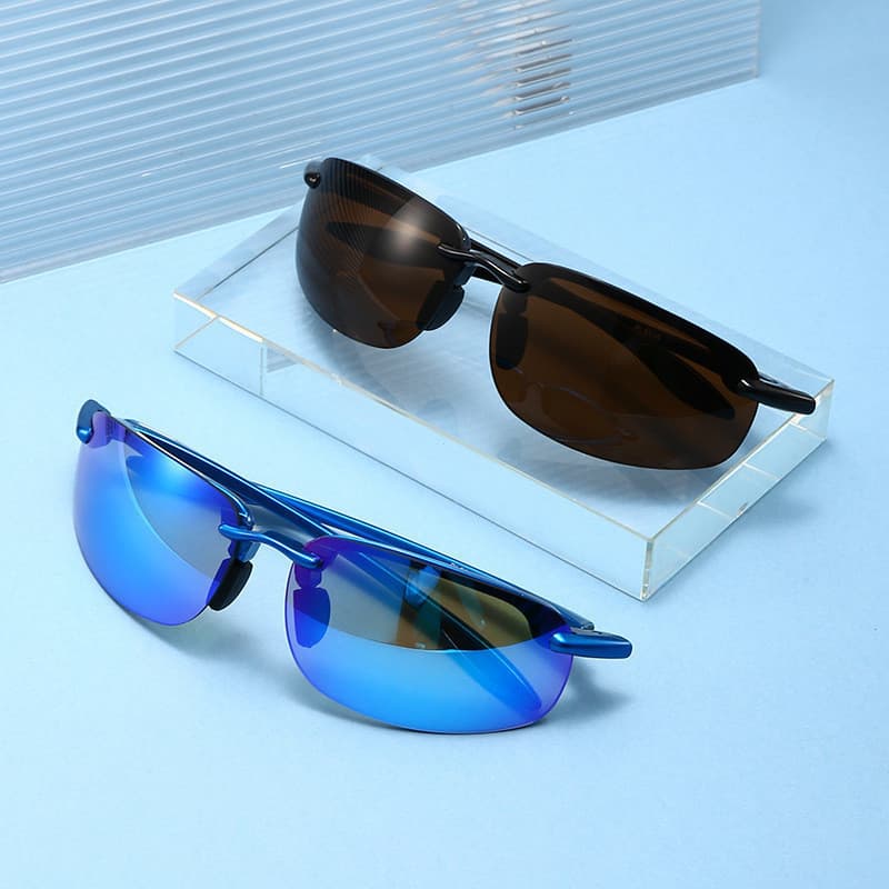 Óculos De Sol Polarizados Coloridos Sem Moldura Ultraleve Masculino Feminino TR90 Material Uv400 Tons