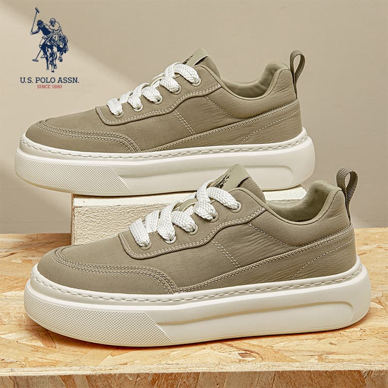 EUA POLO ASSN Sapatos masculinos pretos de sola grossa tênis casuais All-Match sapatos masculinos da moda