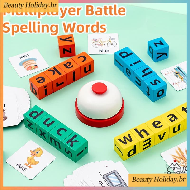 40pcs Card 20 Cartas Ortografia Aprender Inglês Educação Precoce Quebra-Cabeça Ensinando Ajudas De Infantil Blocos