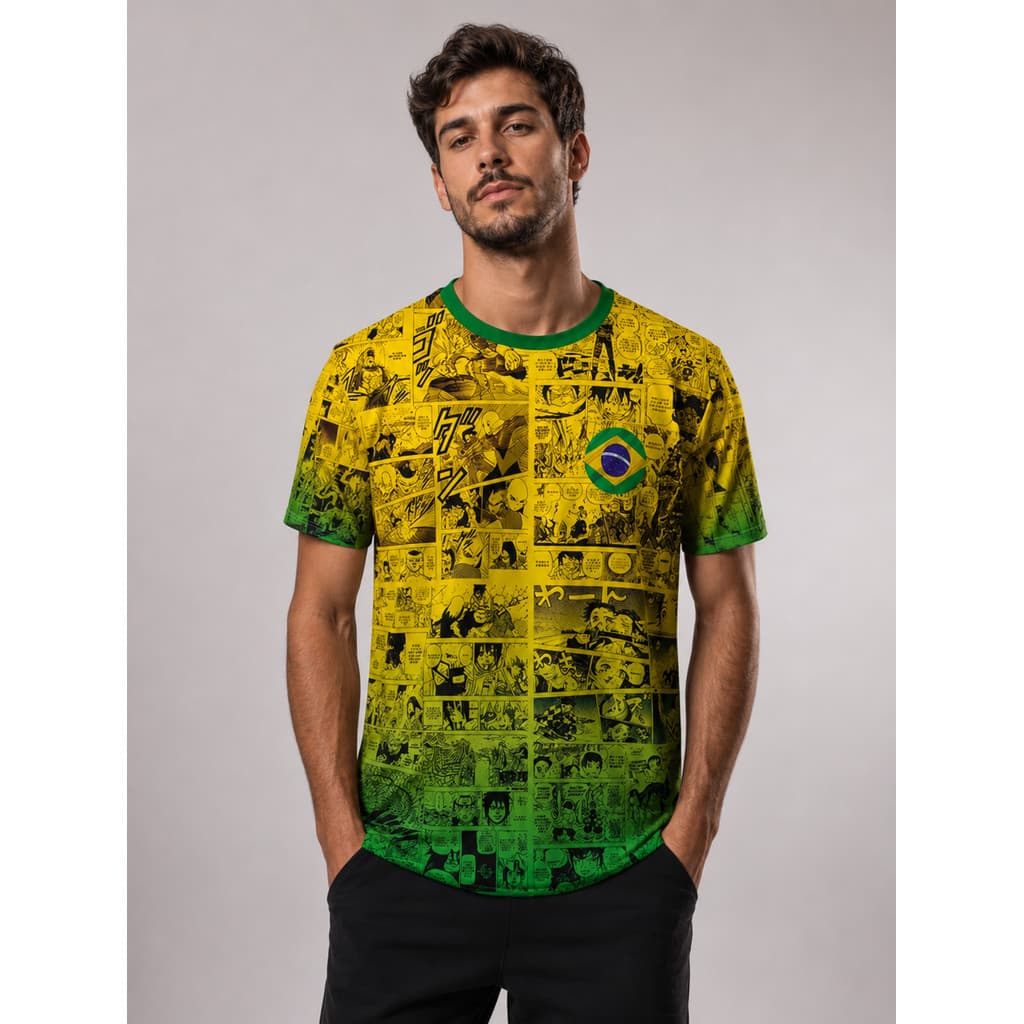 Blusa Brasil Camisa Seleção Brasileira Animes Mangá Otaku